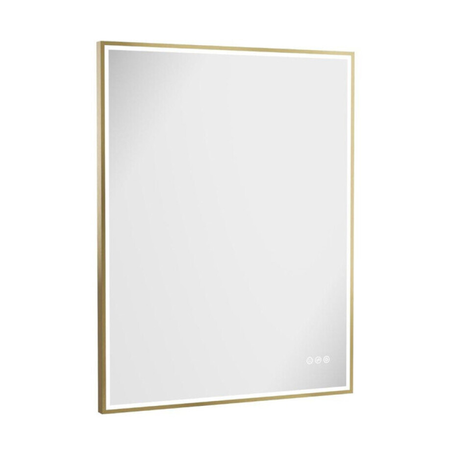 Crosswater MPRO spiegel met verlichting - 90x70cm - LED - verticaal/horizontaal - geborsteld messing (goud) MP7090F afbeelding 1