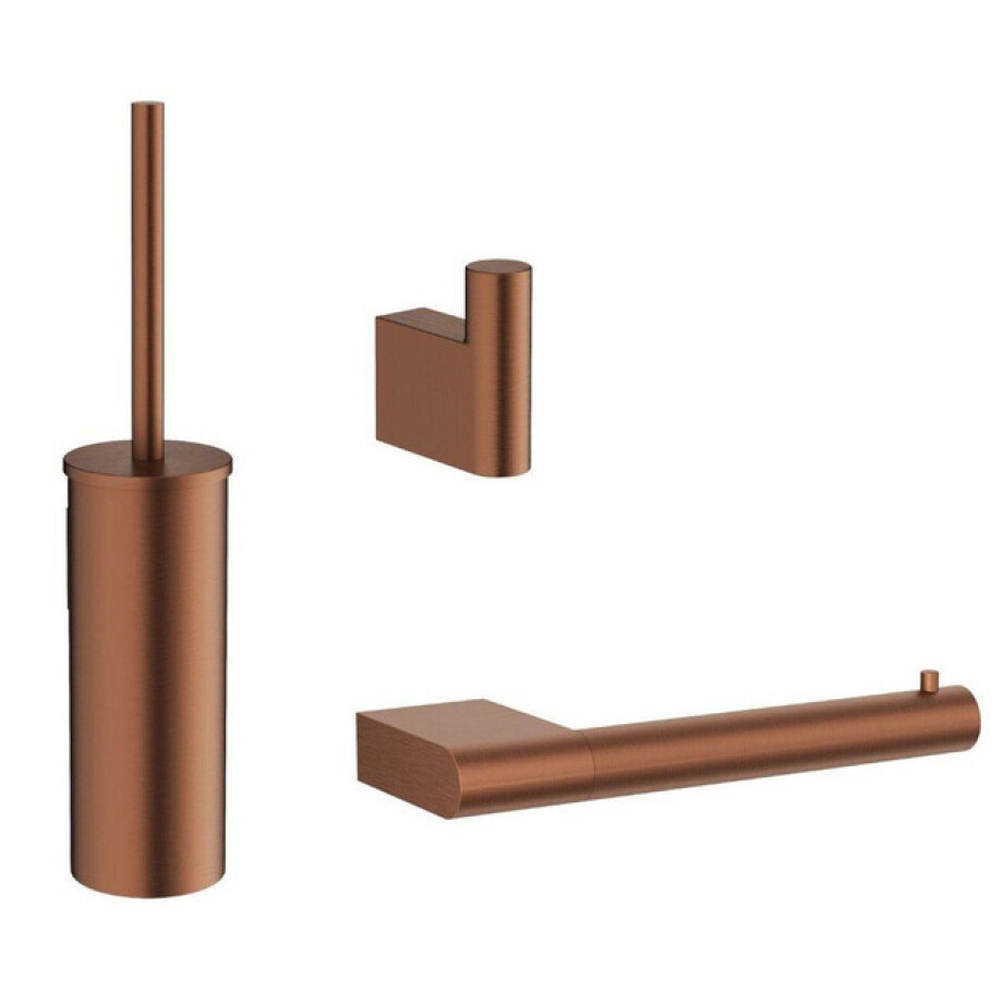 Crosswater MPRO toiletset - toiletborstelhouder - handdoekhaak - wcrolhouder - geborsteld brons SW928145 / SW928214 / SW928042 afbeelding 1