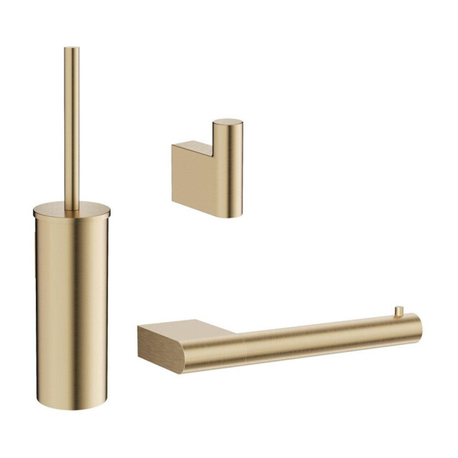Crosswater MPRO toiletset - toiletborstelhouder - handdoekhaak - wcrolhouder - geborsteld messing SW916791 / SW916792 / SW916793 afbeelding 1