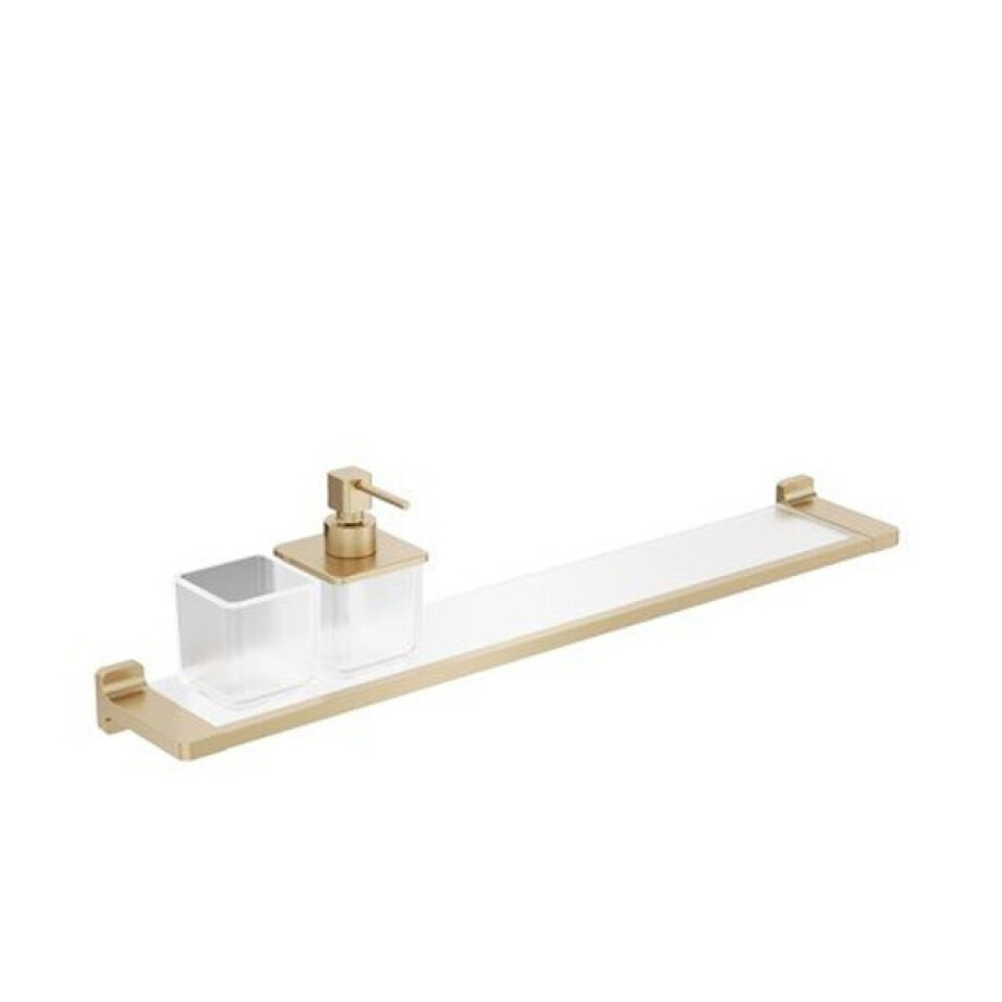 Crosswater Rotar Planchet - 60cm - zeepdispenser - beker - geborsteld messing RT001F afbeelding 1