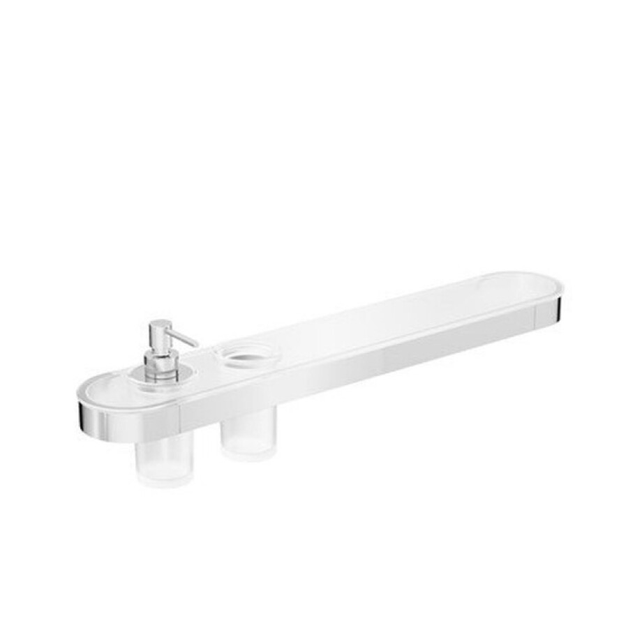 Crosswater Velo Planchet - 60cm - zeepdispenser - bekerhouder - chroom VE040C afbeelding 1