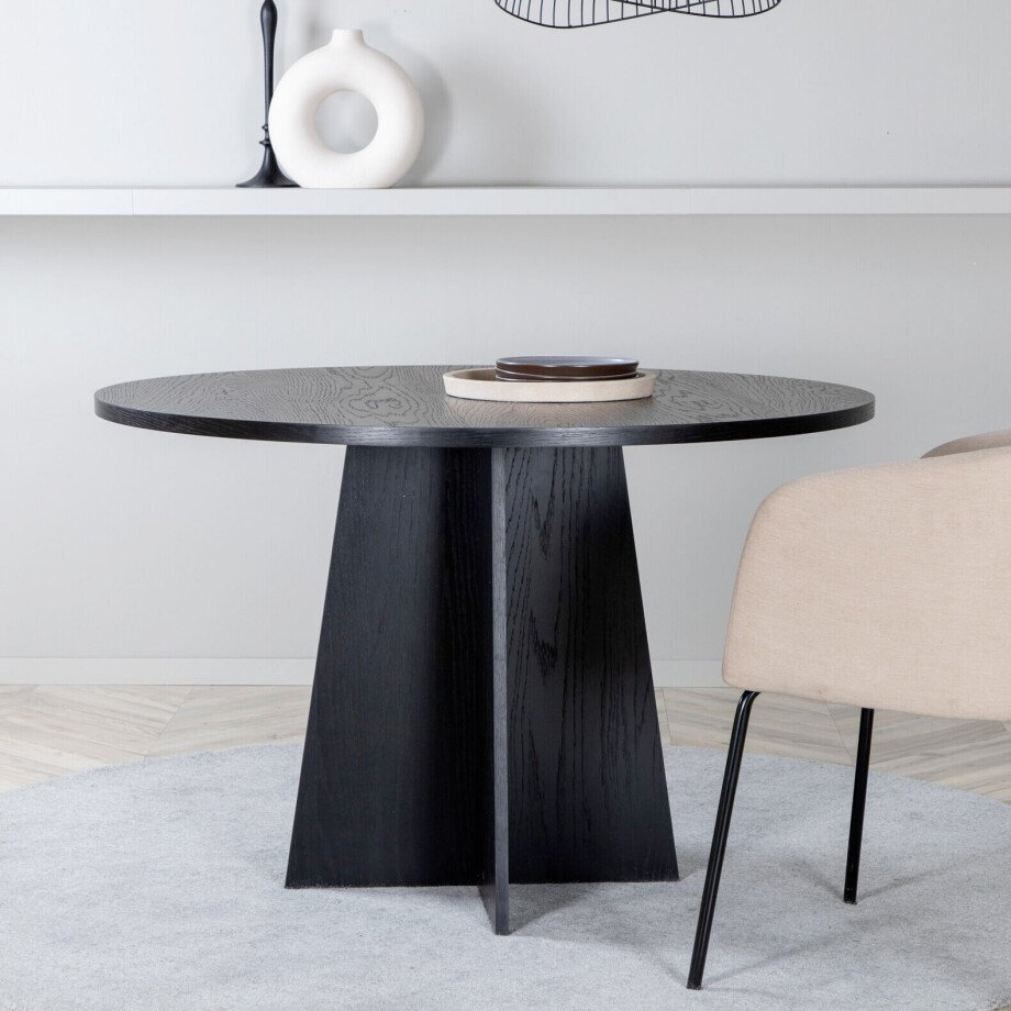 Nohr Ronde Eettafel 'Cynthiaann' 110cm, kleur Zwart afbeelding 1