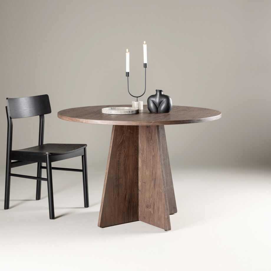 Nohr Ronde Eettafel 'Cynthiaann' 110cm, kleur Mokka afbeelding 1