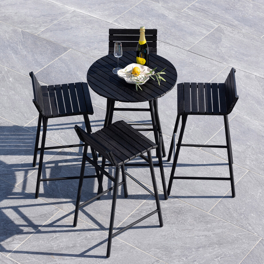 Nohr Outdoor Barset 'Larrisa' Acaciahout, kleur Zwart afbeelding 