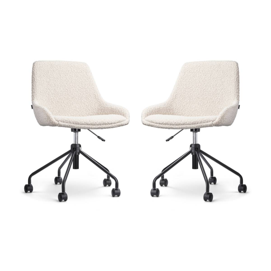 Set van 2 bureaustoelen Nout-Isa bouclé | Nolon Set van 2 bureaustoelen Nout-Isa bouclé | Nolon afbeelding 1