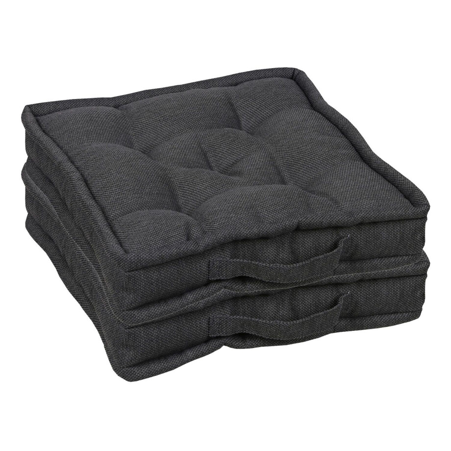 GO-DE Textil Tuinkussen (Set van 2 bokskussens, Antraciet) GO-DE Textil Tuinkussen (Set van 2 bokskussens, Antraciet) afbeelding 1