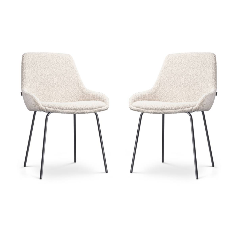 Set van 2 eetkamerstoelen Nora-Isa bouclé | Nolon afbeelding 1