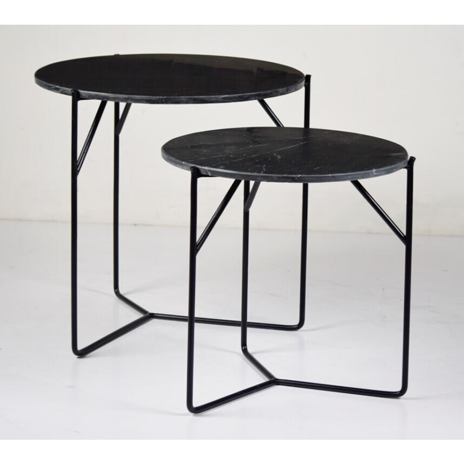 Livingfurn Bijzettafel 'Mason' Set van 2 stuks, kleur Zwart Livingfurn Bijzettafel 'Mason' Set van 2 stuks, kleur Zwart afbeelding 1