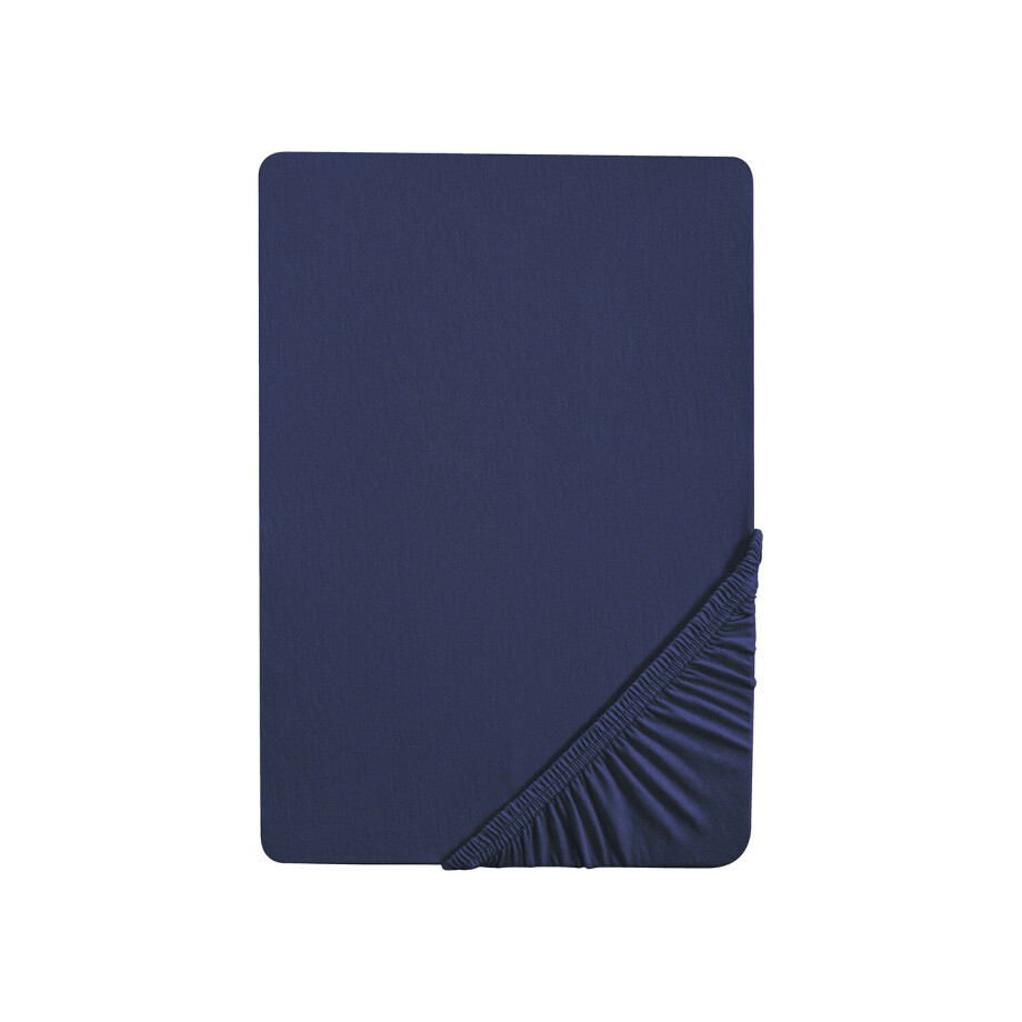 Biberna Jersey hoeslaken (Marineblauw, 140-160 x 200 cm) afbeelding 1