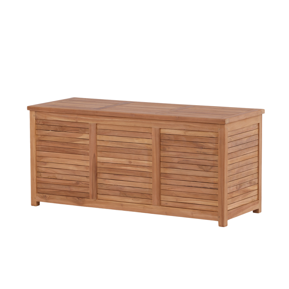 Dave teakhouten opbergkist naturel - 130 x 60 cm Dave teakhouten opbergkist naturel - 130 x 60 cm afbeelding 1