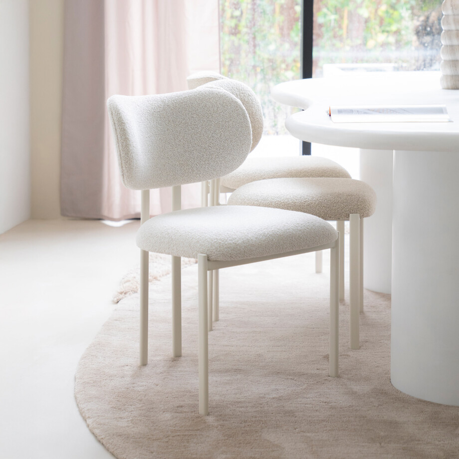 By-Boo Eetkamerstoel 'Daybreak' Bouclé, kleur Beige afbeelding 1