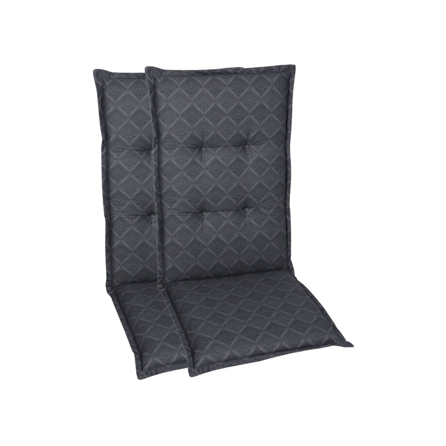GO-DE Textil Tuinkussen (Stoelkussens voor stoelen met een lange rugleuning, Antraciet) afbeelding 1