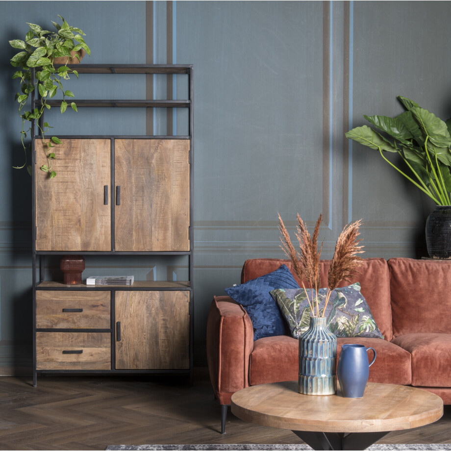 LivingFurn Opbergkast 'Sturdy' kleur Naturel, 200 x 100cm LivingFurn Opbergkast 'Sturdy' kleur Naturel, 200 x 100cm afbeelding 1