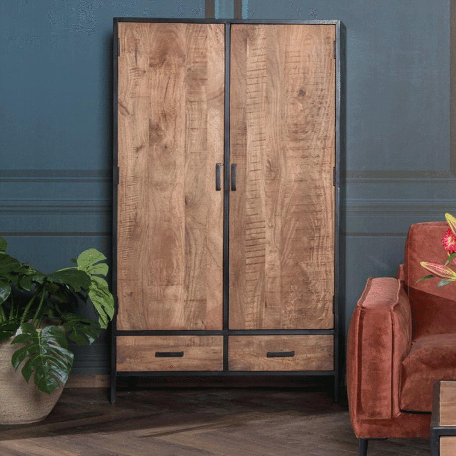 LivingFurn Opbergkast 'Sturdy' kleur Naturel, 170 x 100cm afbeelding 
