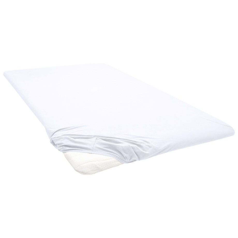 Biberna Jersey hoeslaken (Wit, 90-100 x 200 cm) afbeelding 1
