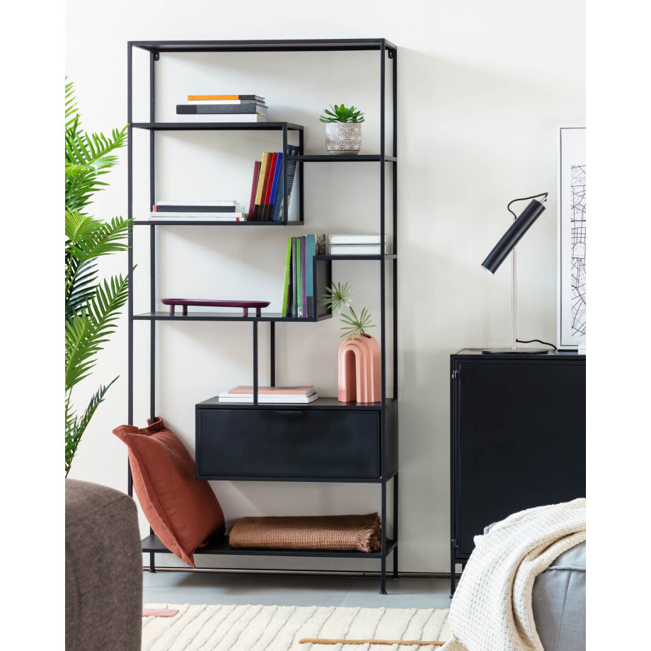 Kave Home Wandrek 'Shantay' Zwart metaal, 168 x 80cm afbeelding 1