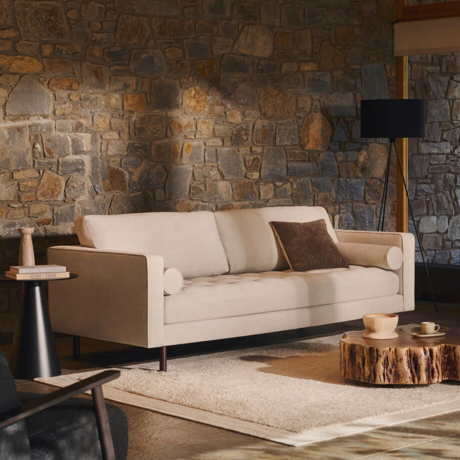 Kave Home 2-zits Bank 'Debra' Chenille, kleur Beige Kave Home 2-zits Bank 'Debra' Chenille, kleur Beige afbeelding 1