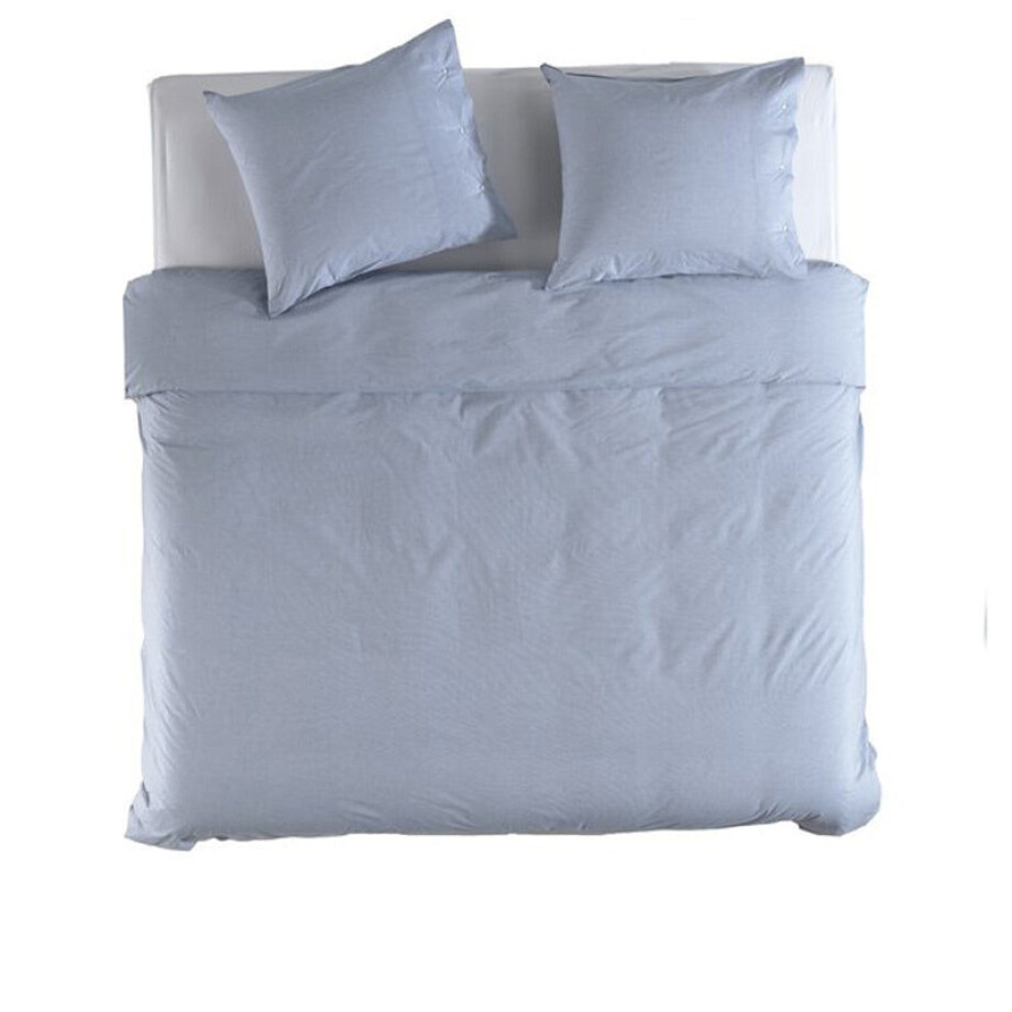 Dekbedovertrek Bassano Sky Blue - Eenpersoons (140x200 Cm) - Blauw Percale Katoen - Effen - Heckett Lane - Dekbed-Discounter.nl afbeelding 