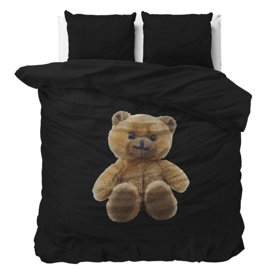 Dekbedovertrek Brave Teddy - Lits-Jumeaux (240x220 Cm) - Zwart Microvezel - Dieren - Sleeptime Essentials - Dekbed-Discounter.nl afbeelding 1