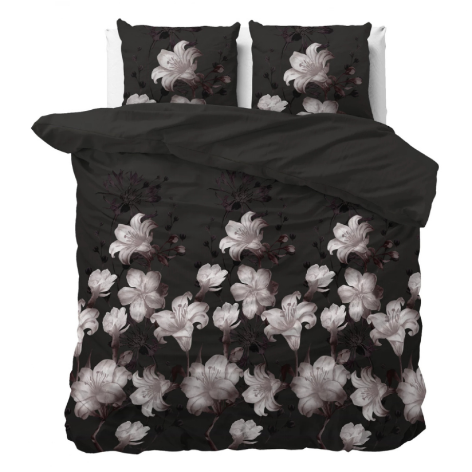 Dekbedovertrek Dark Flower - Eenpersoons (140x200 Cm) - Zwart Polyester-katoen - Bloemen - Sleeptime Elegance - Dekbed-Discounter.nl Dekbedovertrek Dark Flower - Eenpersoons (140x200 Cm) - Zwart Polyester-katoen - Bloemen - Sleeptime Elegance - Dekbed-Discounter.nl afbeelding 1