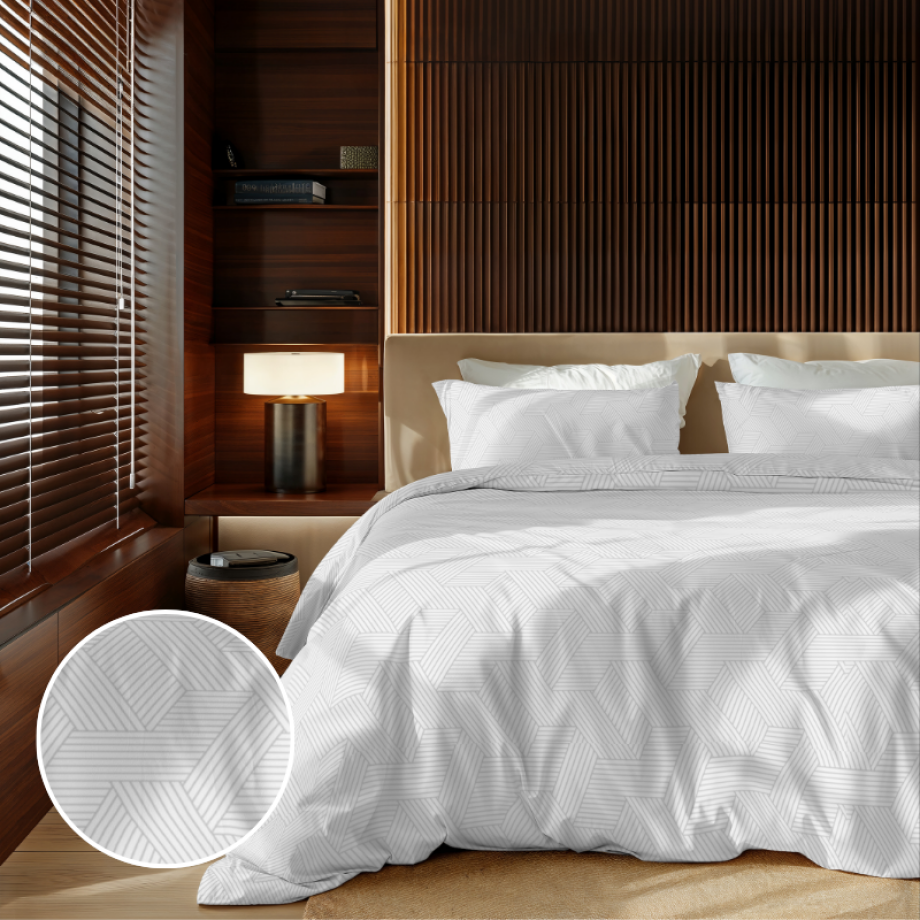 Dekbedovertrek Embossed Geometric - Wit - Eenpersoons (140x200 Cm) - Wit Microvezel - Effen - Zydante - Dekbed-Discounter.nl Dekbedovertrek Embossed Geometric - Wit - Eenpersoons (140x200 Cm) - Wit Microvezel - Effen - Zydante - Dekbed-Discounter.nl afbeelding 1