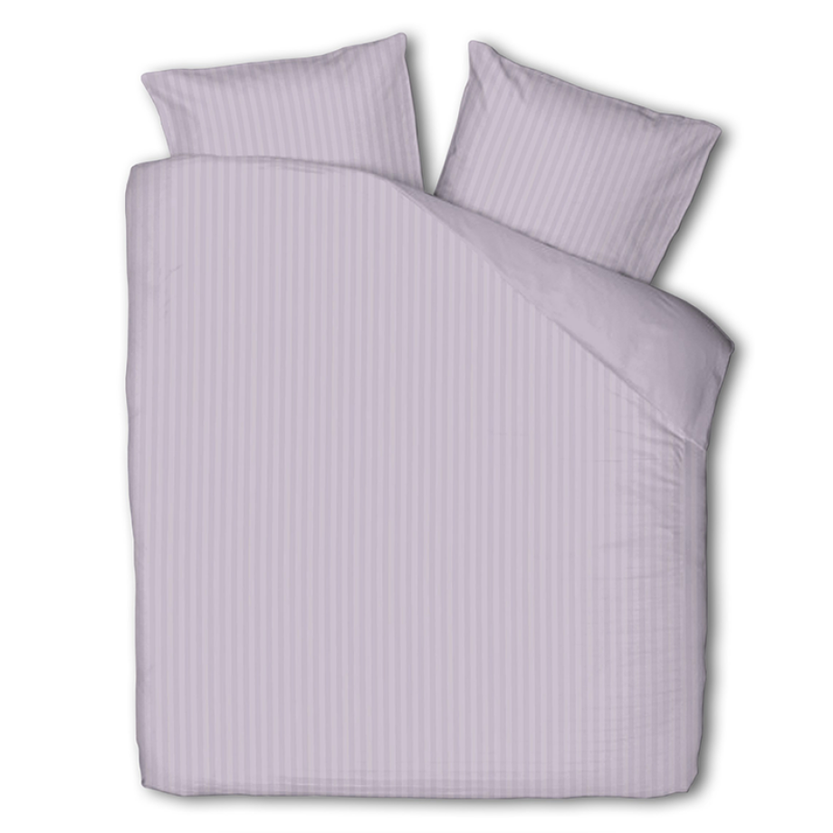 Dekbedovertrek Embossed Stripes - Lavendel - Lits-Jumeaux (240x220 Cm) - Paars Microvezel - Effen & Strepen - Luna Bedding - Dekbed-Discounter.nl afbeelding 1