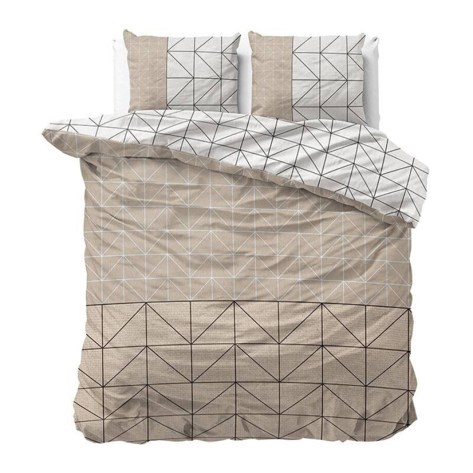 Dekbedovertrek Flanel Geometric - Taupe - Tweepersoons (200x200 Cm) - Taupe & Meerkleurig Flanel - Modern & Patroon - Sleeptime Elegance - Dekbed-Discounter.nl Dekbedovertrek Flanel Geometric - Taupe - Tweepersoons (200x200 Cm) - Taupe & Meerkleurig Flanel - Modern & Patroon - Sleeptime Elegance - Dekbed-Discounter.nl afbeelding 1