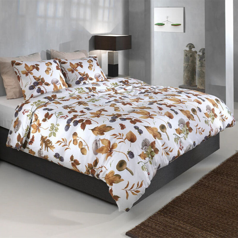 Dekbedovertrek Katoen Flanel - Castagno - Eenpersoons (140x200 Cm) - Meerkleurig Flanel - Natuur - Zo!Home - Dekbed-Discounter.nl afbeelding 