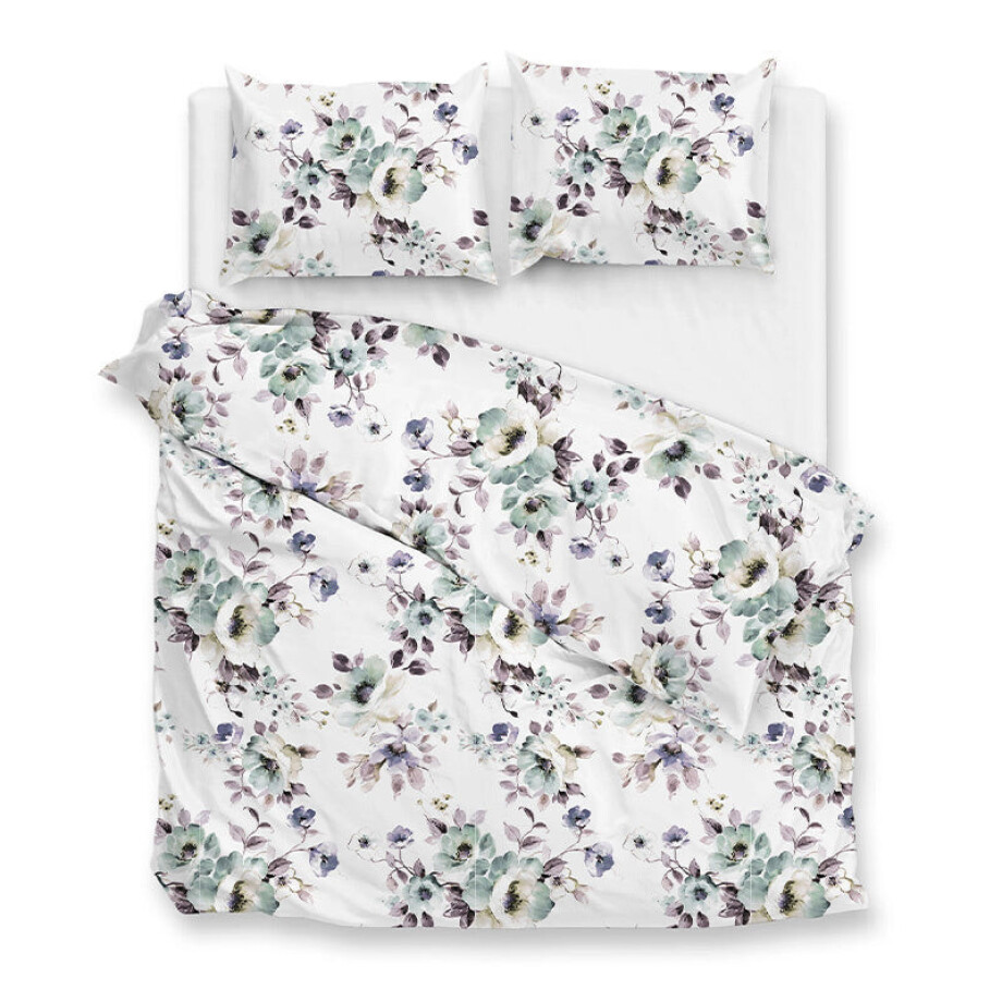 Dekbedovertrek Katoen Flanel - Celia - Eenpersoons (140x200 Cm) - Meerkleurig Flanel - Bloemen - Zo!Home - Dekbed-Discounter.nl afbeelding 