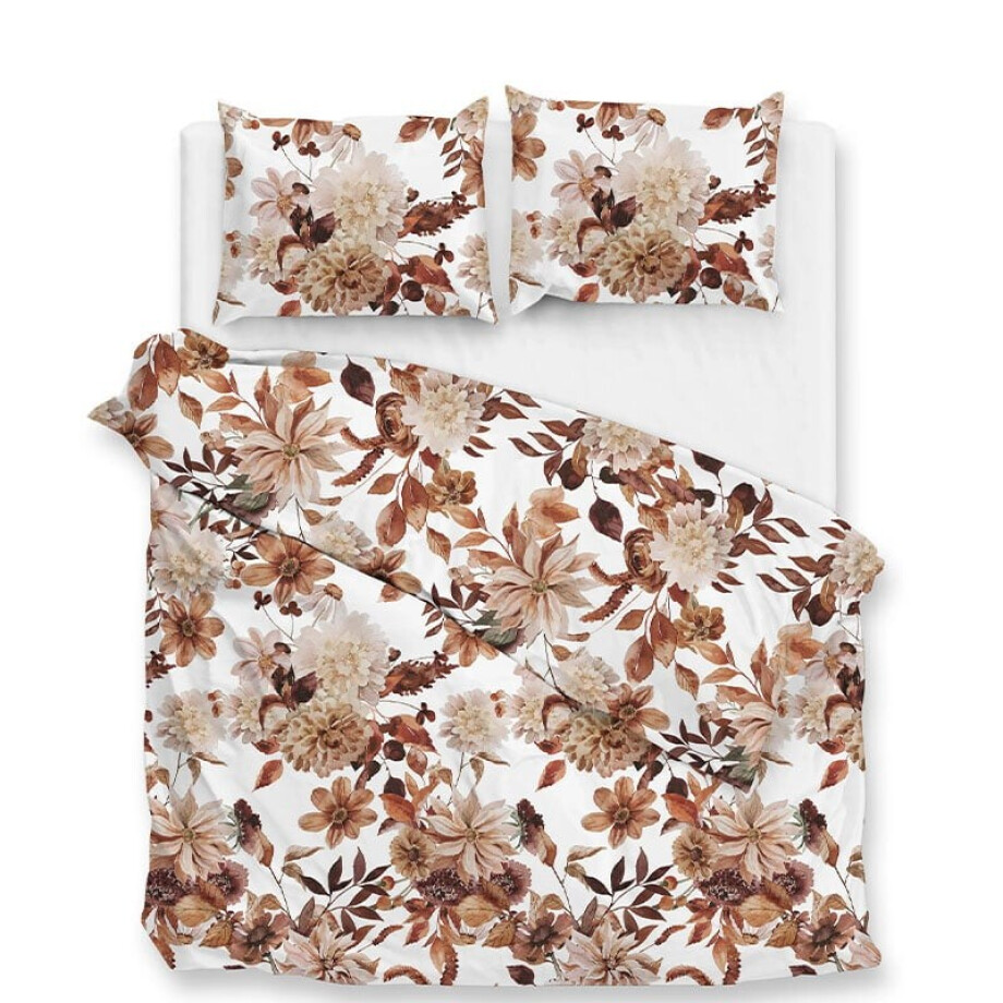 Dekbedovertrek Katoen Flanel - Sofia - Tweepersoons (200x200 Cm) - Meerkleurig Flanel - Bloemen - Zo!Home - Dekbed-Discounter.nl afbeelding 