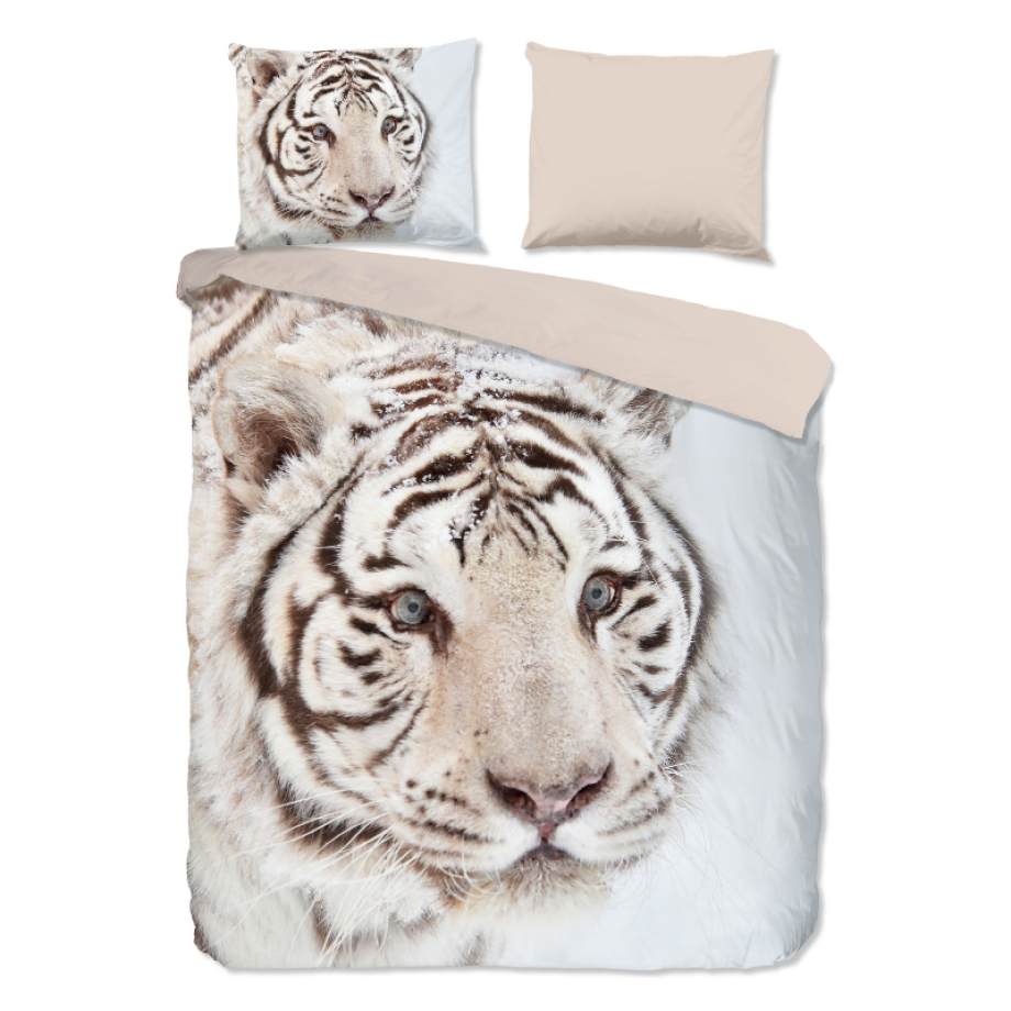 Dekbedovertrek Katoen-Flanel - Thor - Tweepersoons (200x200 Cm) - Wit Katoen Flanel - Dieren - Good Morning - Dekbed-Discounter.nl afbeelding 1