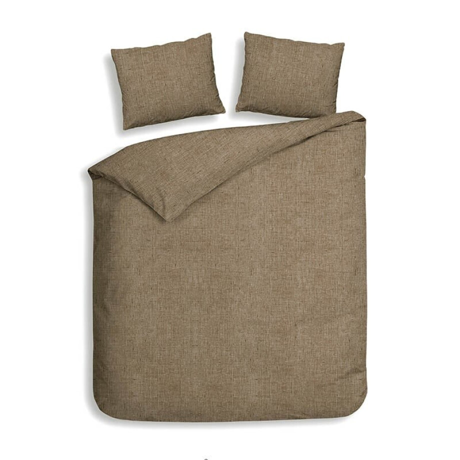 Dekbedovertrek Katoen - Franela - Taupe - Lits-Jumeaux (240x220 Cm) - Taupe Katoen Flanel - Effen - Heckett Lane - Dekbed-Discounter.nl afbeelding 