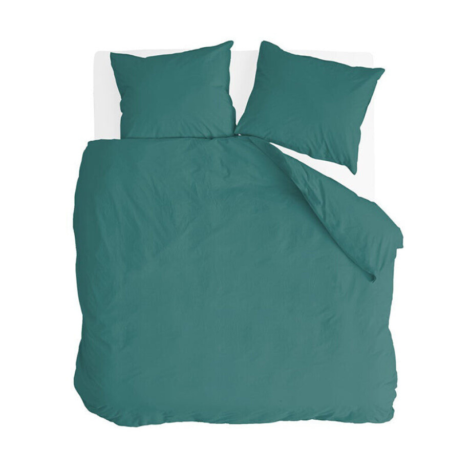 Dekbedovertrek Katoen - Go Velvet - Groen - Tweepersoons (200x200 Cm) - Groen Katoen - Effen - Byrklund - Dekbed-Discounter.nl afbeelding 1