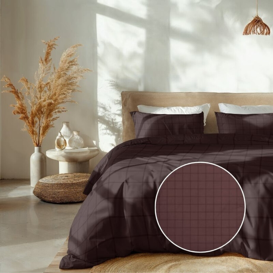 Dekbedovertrek Katoen Satijn Diamante Bruin Ruiten 200x200 Cm Heckett Lane - Dekbed-Discounter.nl afbeelding 1
