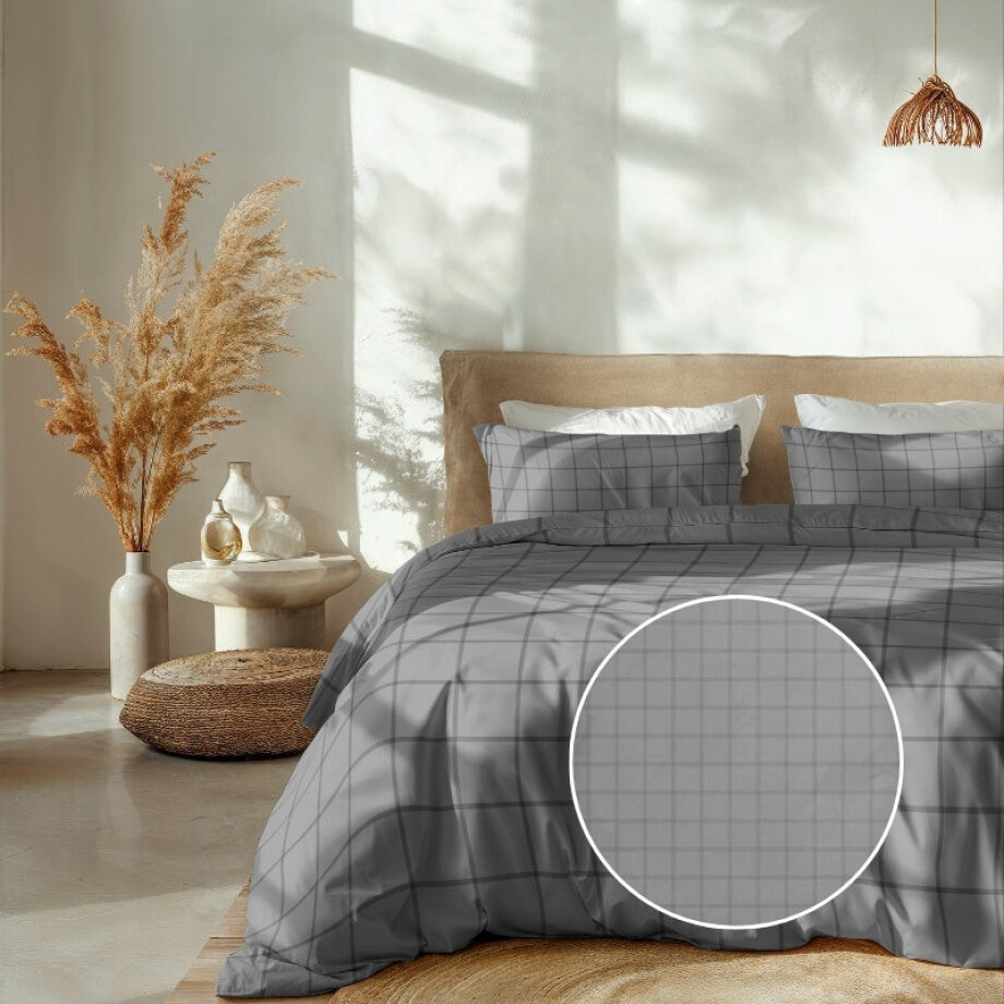 Dekbedovertrek Katoen-Satijn - Diamante - Grijs - Tweepersoons (200x200 Cm) - Grijs Katoen-satijn - Ruiten - Heckett Lane - Dekbed-Discounter.nl Dekbedovertrek Katoen-Satijn - Diamante - Grijs - Tweepersoons (200x200 Cm) - Grijs Katoen-satijn - Ruiten - Heckett Lane - Dekbed-Discounter.nl afbeelding 1