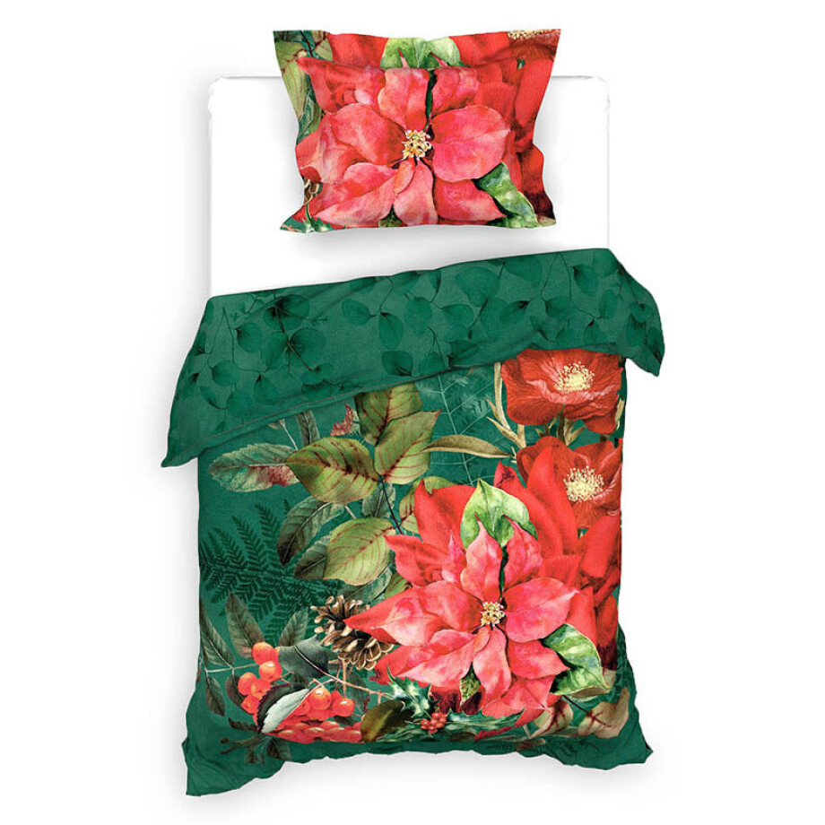 Dekbedovertrek Katoen-Satijn - Double Face - Castor - Eenpersoons (140x200 Cm) - Groen Katoen-satijn - Bloemen - Heckett Lane - Dekbed-Discounter.nl Dekbedovertrek Katoen-Satijn - Double Face - Castor - Eenpersoons (140x200 Cm) - Groen Katoen-satijn - Bloemen - Heckett Lane - Dekbed-Discounter.nl afbeelding 1