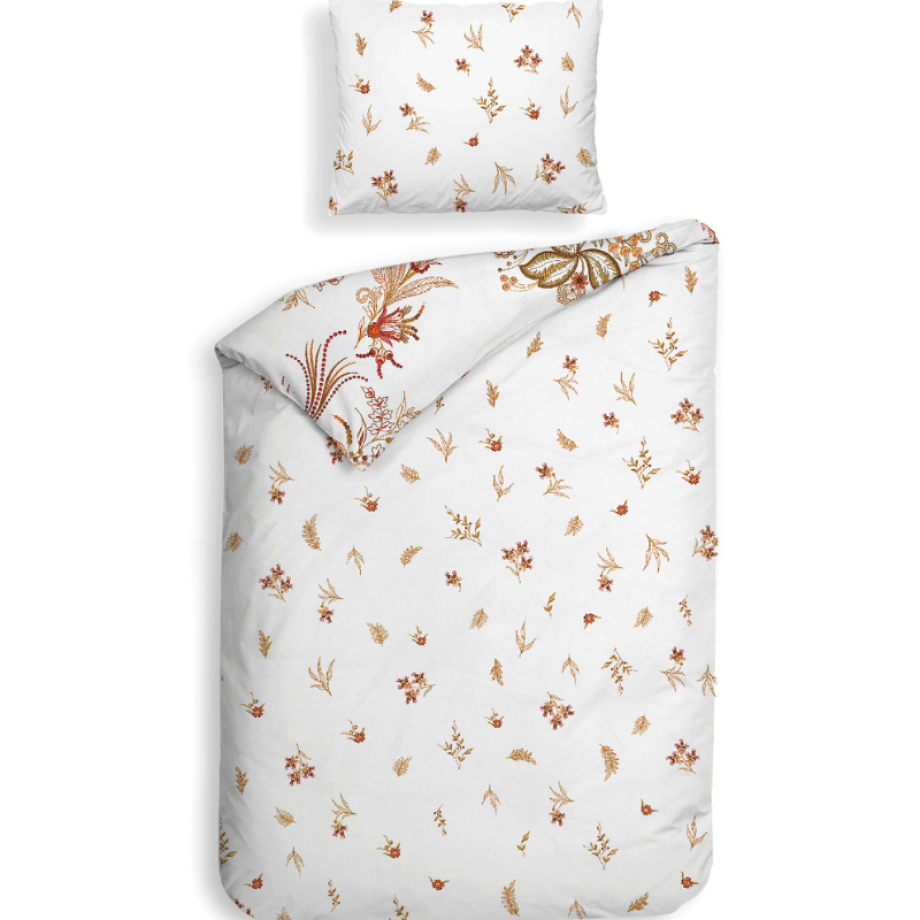 Dekbedovertrek Katoen-Satijn - Double Face - Ceyda - Eenpersoons (140x200 Cm) - Wit Katoen-satijn - Bloemen - Heckett Lane - Dekbed-Discounter.nl Dekbedovertrek Katoen-Satijn - Double Face - Ceyda - Eenpersoons (140x200 Cm) - Wit Katoen-satijn - Bloemen - Heckett Lane - Dekbed-Discounter.nl afbeelding 1