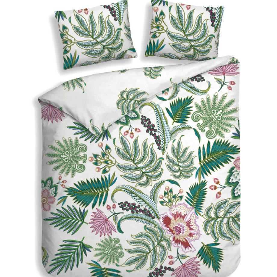 Dekbedovertrek Katoen-Satijn - Double Face - Tiera - Tweepersoons (200x200 Cm) - Wit Katoen-satijn - - Heckett Lane - Dekbed-Discounter.nl afbeelding 1