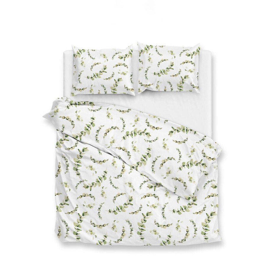 Dekbedovertrek Katoen-Satijn - Eucalia - Lits-Jumeaux (240x220 Cm) - Wit Katoen-satijn - Natuur - Zo!Home - Dekbed-Discounter.nl afbeelding 1