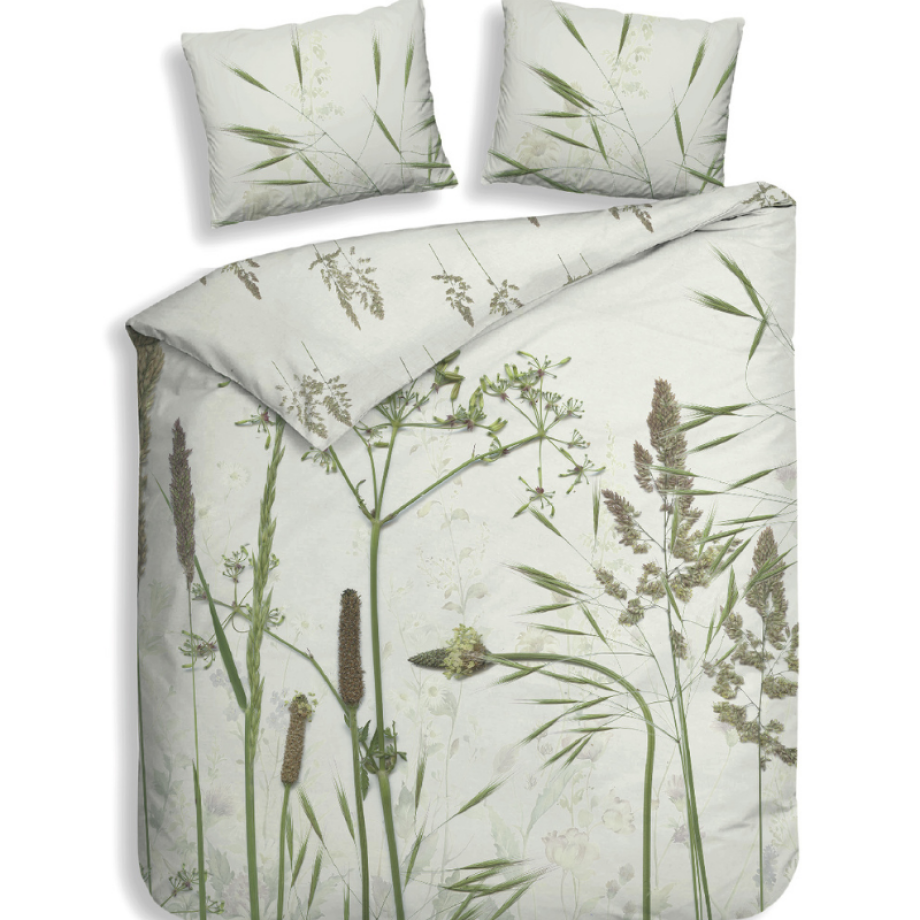 Dekbedovertrek Katoen-Satijn - Ona - Lits-Jumeaux (240x220 Cm) - Groen Katoen-satijn - Bloemen - Heckett Lane - Dekbed-Discounter.nl afbeelding 