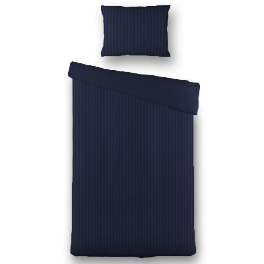 Dekbedovertrek Katoen-Satijn - Satijnstreep - Donkerblauw - Eenpersoons (140x200 Cm) - Blauw Katoen-satijn Katoen - Strepen - Presence - Dekbed-Discounter.nl Dekbedovertrek Katoen-Satijn - Satijnstreep - Donkerblauw - Eenpersoons (140x200 Cm) - Blauw Katoen-satijn Katoen - Strepen - Presence - Dekbed-Discounter.nl afbeelding 1
