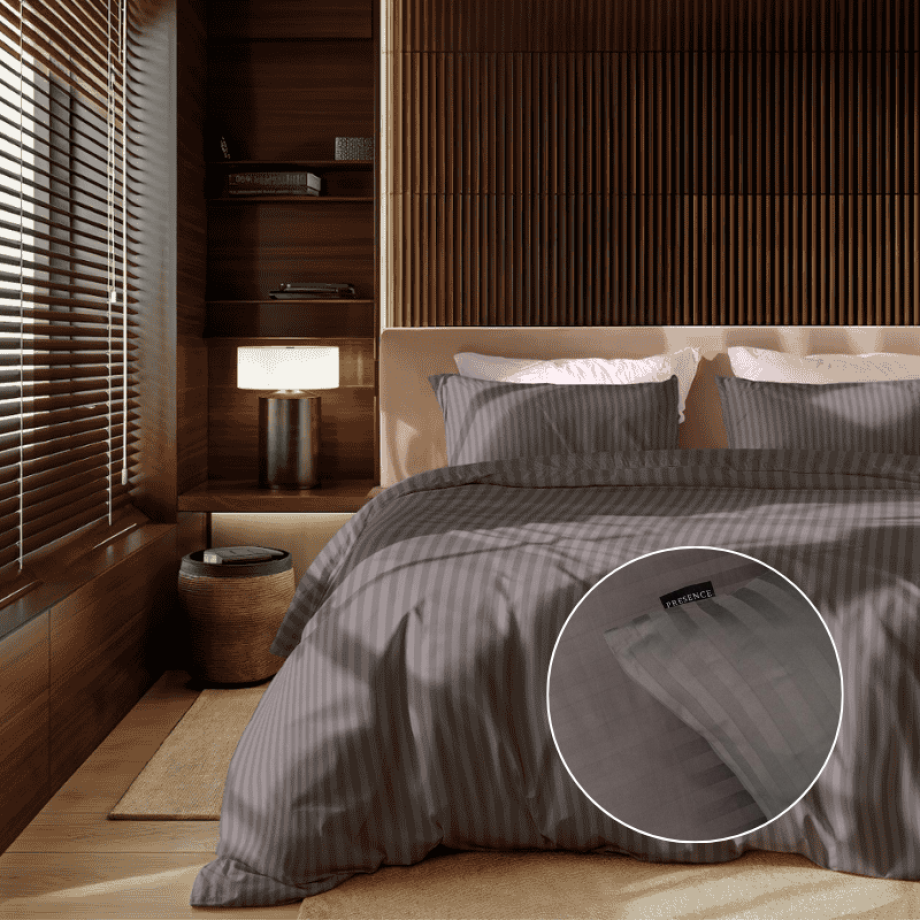 Dekbedovertrek Katoen-Satijn - Satijnstreep - Eenpersoons (140x200 Cm) - Antraciet Katoen-satijn - Strepen - Presence - Dekbed-Discounter.nl Dekbedovertrek Katoen-Satijn - Satijnstreep - Eenpersoons (140x200 Cm) - Antraciet Katoen-satijn - Strepen - Presence - Dekbed-Discounter.nl afbeelding 1