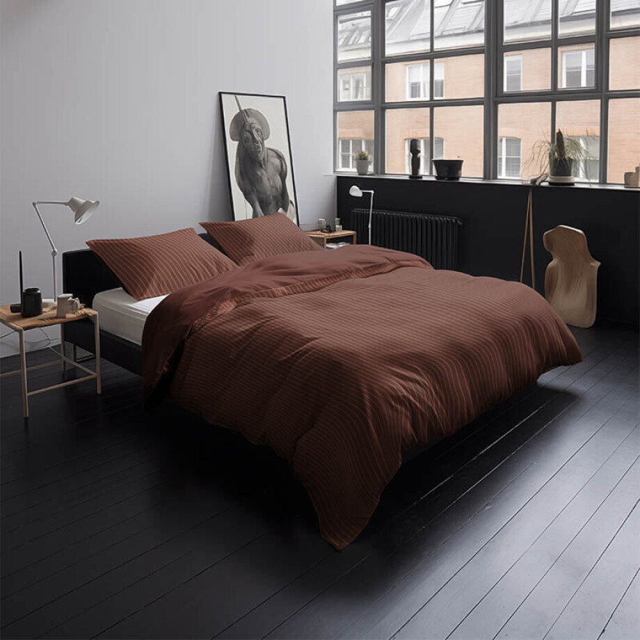Dekbedovertrek Katoen-Satijn - Terracotta - Eenpersoons (140x200 Cm) - Bruin Katoen-satijn Katoen - Strepen & Hotel Luxe - McGregor - Dekbed-Discounter.nl Dekbedovertrek Katoen-Satijn - Terracotta - Eenpersoons (140x200 Cm) - Bruin Katoen-satijn Katoen - Strepen & Hotel Luxe - McGregor - Dekbed-Discounter.nl afbeelding 1