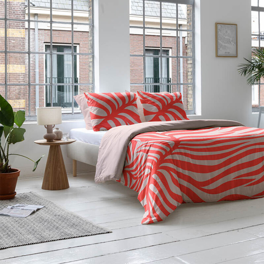 Dekbedovertrek Katoen-Satijn - Vibrant Fern - Tweepersoons (200x200 Cm) - Rood & Meerkleurig Katoen-satijn Katoen - Bloemen & Natuur & Abstract - - Dekbed-Discounter.nl Dekbedovertrek Katoen-Satijn - Vibrant Fern - Tweepersoons (200x200 Cm) - Rood & Meerkleurig Katoen-satijn Katoen - Bloemen & Natuur & Abstract - - Dekbed-Discounter.nl afbeelding 1