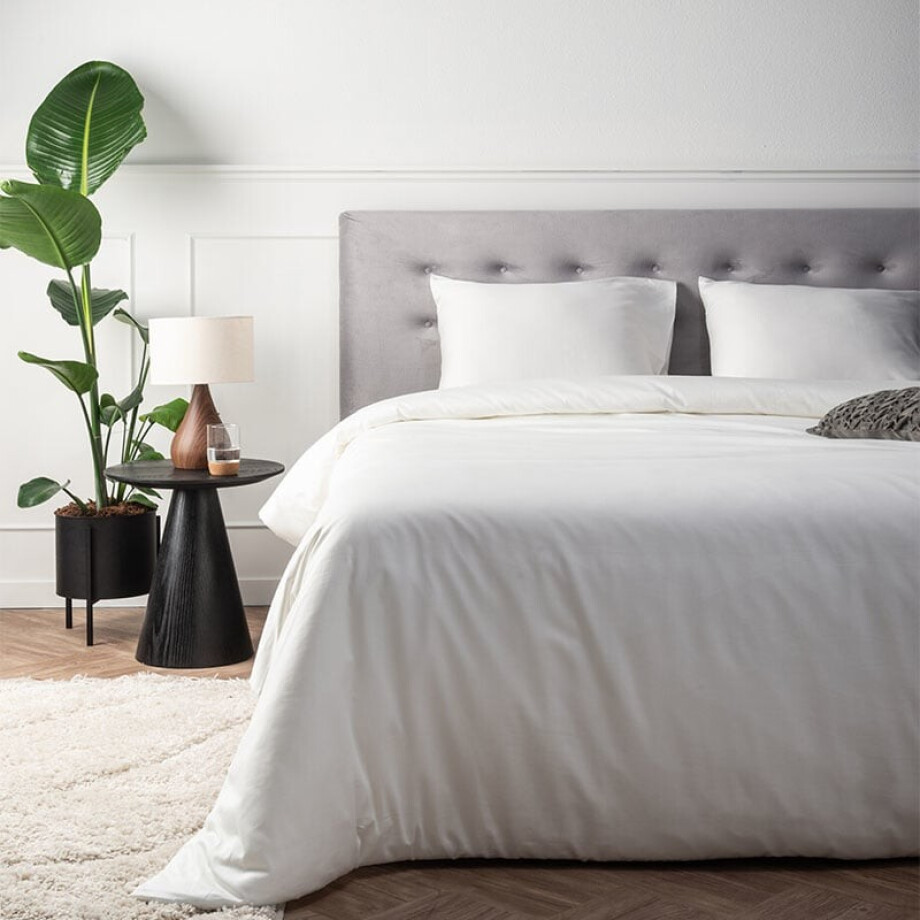 Dekbedovertrek Katoen-Satijn - Wit - Lits-Jumeaux XL (260x200 Cm) - Wit Katoen-satijn - Effen - Presence - Dekbed-Discounter.nl afbeelding 1