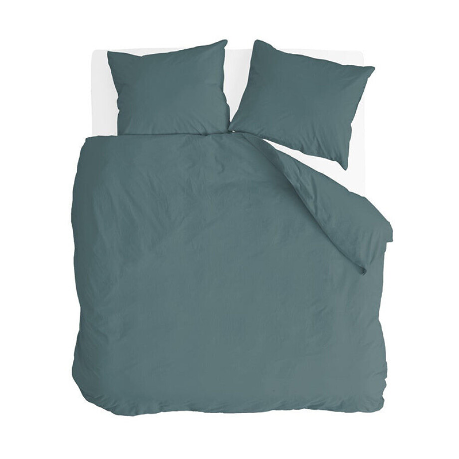 Dekbedovertrek Katoen - Sleep Softly - Groen - Tweepersoons (200x200 Cm) - Groen Katoen - Effen - Byrklund - Dekbed-Discounter.nl afbeelding 1