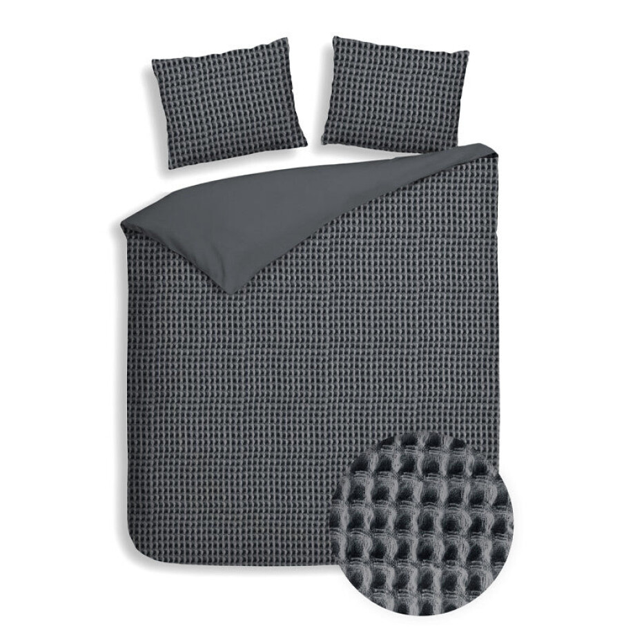 Dekbedovertrek Katoen Vafala Effen 200x200 Cm Grijs Heckett Lane - Dekbed-Discounter.nl afbeelding 1