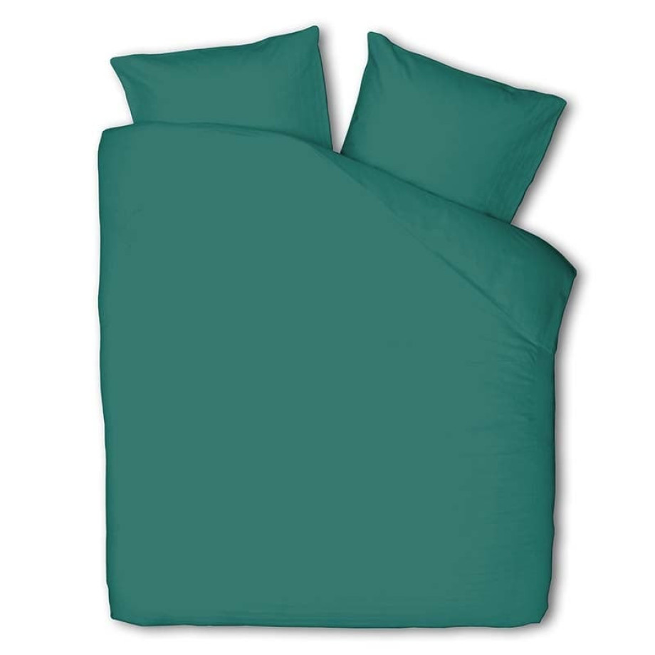 Dekbedovertrek Luna Uni - Tweepersoons (200x220 cm) - Groen Microvezel - Dessin: Effen - Luna Bedding - Dekbed-Discounter.nl afbeelding 1