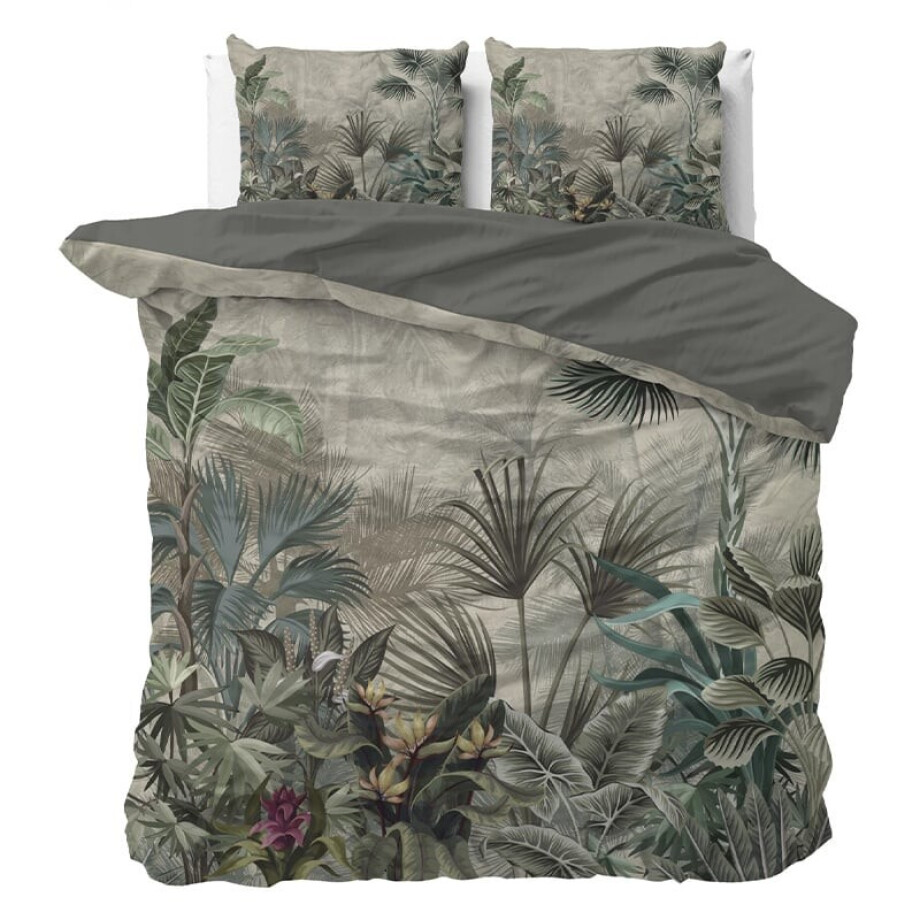 Dekbedovertrek Macy - Tweepersoons (200x200 Cm) - Groen Microvezel - Bloemen - Sleeptime Essentials - Dekbed-Discounter.nl Dekbedovertrek Macy - Tweepersoons (200x200 Cm) - Groen Microvezel - Bloemen - Sleeptime Essentials - Dekbed-Discounter.nl afbeelding 1