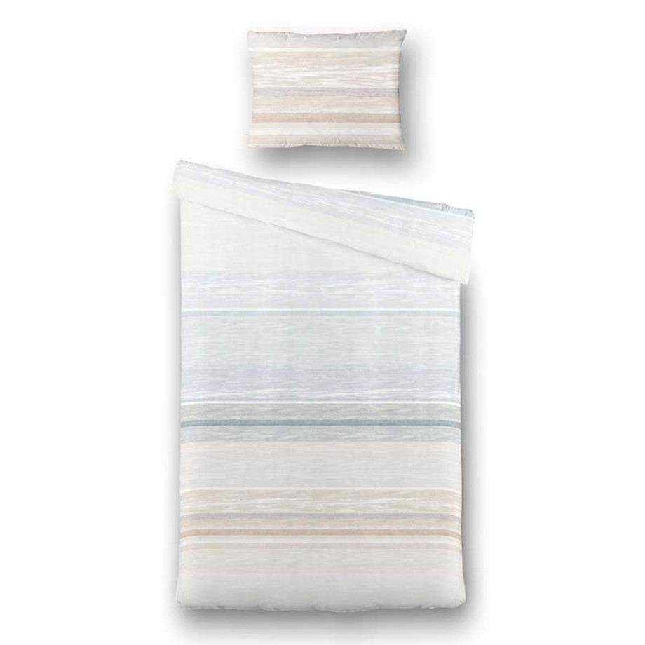 Dekbedovertrek Luna Pastel Stripes - Eenpersoons (140x220 cm) - & Roze Polyester-katoen - Dessin: Strepen - Luna Bedding - Dekbed-Discounter.nl afbeelding 